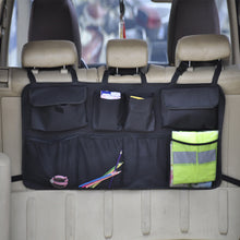 Load image into Gallery viewer, Car Back Seat Trunk Organizer Rear Seats Storage for Car Truck SUV Adjustable Auto Back Seat Cargo Organizers with Mesh Pockets
