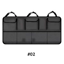 Load image into Gallery viewer, Car Back Seat Trunk Organizer Rear Seats Storage for Car Truck SUV Adjustable Auto Back Seat Cargo Organizers with Mesh Pockets
