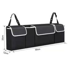 Load image into Gallery viewer, Car Back Seat Trunk Organizer Rear Seats Storage for Car Truck SUV Adjustable Auto Back Seat Cargo Organizers with Mesh Pockets
