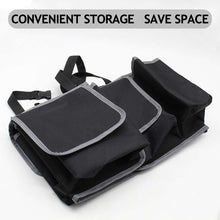 Load image into Gallery viewer, Car Back Seat Trunk Organizer Rear Seats Storage for Car Truck SUV Adjustable Auto Back Seat Cargo Organizers with Mesh Pockets
