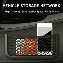 Load image into Gallery viewer, Car Back Rear Mesh Organizer Storage Bag Auto Paste Net Pocket Phone Holder Facial Tissue Key Elastic String Net Car Accessories
