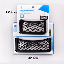 Load image into Gallery viewer, Car Back Rear Mesh Organizer Storage Bag Auto Paste Net Pocket Phone Holder Facial Tissue Key Elastic String Net Car Accessories
