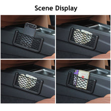 Load image into Gallery viewer, Car Back Rear Mesh Organizer Storage Bag Auto Paste Net Pocket Phone Holder Facial Tissue Key Elastic String Net Car Accessories
