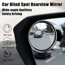 Load image into Gallery viewer, 2 Pcs Wide-angle 360 Degree Adjustable Car Blind Spot Mirror Round Frame Convex Clear Rearview Auxiliary Mirror Driving Safety
