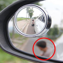 Load image into Gallery viewer, 2 Pcs Wide-angle 360 Degree Adjustable Car Blind Spot Mirror Round Frame Convex Clear Rearview Auxiliary Mirror Driving Safety

