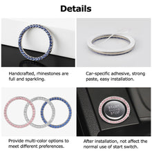 Load image into Gallery viewer, Universal Automobiles Start Switch Button Decorative Diamond Rhinestone Ring Auto SUV Car Decorative Accessories Interior Girls
