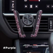 Load image into Gallery viewer, Universal Car Phone Holder with Bing Crystal Rhinestone Car Air Vent Mount Clip Cell Phone Holder for iPhone Samsung Car Holder
