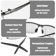 Load image into Gallery viewer, Universal Polarized Photochromic Sunglasses Driving Chameleon Glasses Change Color Sun Glasses Day Night Vision Driver's Eyewear
