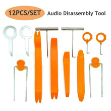 Load image into Gallery viewer, 12pc/Set Auto Car Audio Disassembly Tool Car Hand Tool Door Panel Disassembly Pry Tools Car Radio Door Clip Panel Rocker Crowbar
