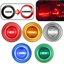 Load image into Gallery viewer, 1Pc 12V 3LED 3/4" Round Trailer Chrome Side Marker Lights Trucks Tractors Clearance Lights Lamp Bullet Amber Waterproof
