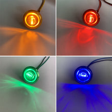 Load image into Gallery viewer, 1Pc 12V 3LED 3/4" Round Trailer Chrome Side Marker Lights Trucks Tractors Clearance Lights Lamp Bullet Amber Waterproof
