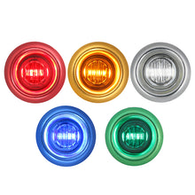 Load image into Gallery viewer, 1Pc 12V 3LED 3/4" Round Trailer Chrome Side Marker Lights Trucks Tractors Clearance Lights Lamp Bullet Amber Waterproof

