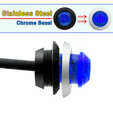 Load image into Gallery viewer, 1Pc 12V 3LED 3/4" Round Trailer Chrome Side Marker Lights Trucks Tractors Clearance Lights Lamp Bullet Waterproof
