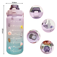 Load image into Gallery viewer, 2L Sports Water Bottle With Time Marker Straw Lids Large Capacity Tiktok Drinking Bottle Plastic Leak-proof Frosted Cup Outdoor
