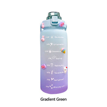 Load image into Gallery viewer, 2L Sports Water Bottle With Time Marker Straw Lids Large Capacity Tiktok Drinking Bottle Plastic Leak-proof Frosted Cup Outdoor

