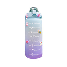 Load image into Gallery viewer, 2L Sports Water Bottle With Time Marker Straw Lids Large Capacity Tiktok Drinking Bottle Plastic Leak-proof Frosted Cup Outdoor
