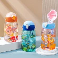 Load image into Gallery viewer, 600ml Portable Kids Water Bottle Sippy Cup Creative Cartoon Baby Feeding Cups with Straws Leakproof Water Bottles Outdoor Children's Cups
