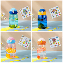 Load image into Gallery viewer, 600ml Portable Kids Water Bottle Sippy Cup Creative Cartoon Baby Feeding Cups with Straws Leakproof Water Bottles Outdoor Children's Cups
