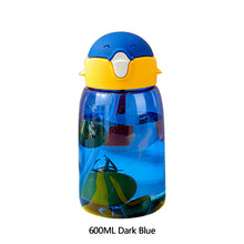 Load image into Gallery viewer, 600ml Portable Kids Water Bottle Sippy Cup Creative Cartoon Baby Feeding Cups with Straws Leakproof Water Bottles Outdoor Children's Cups
