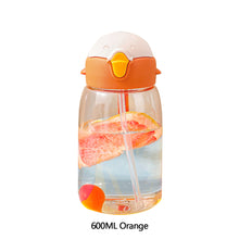 Load image into Gallery viewer, 600ml Portable Kids Water Bottle Sippy Cup Creative Cartoon Baby Feeding Cups with Straws Leakproof Water Bottles Outdoor Children's Cups

