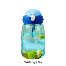 Load image into Gallery viewer, 600ml Portable Kids Water Bottle Sippy Cup Creative Cartoon Baby Feeding Cups with Straws Leakproof Water Bottles Outdoor Children's Cups
