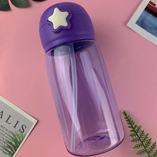 Load image into Gallery viewer, 480ml Portable Kids Water Bottle Sippy Cup Creative Cartoon Baby Feeding Cups with Straws Leakproof Water Bottles Outdoor Children's Cups
