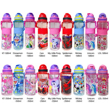 Load image into Gallery viewer, Portable Kids Water Bottle Sippy Cup Creative Cartoon Baby Feeding Cups with Straws Leakproof Water Bottles Outdoor Children's Cups
