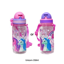 Load image into Gallery viewer, Portable Kids Water Bottle Sippy Cup Creative Cartoon Baby Feeding Cups with Straws Leakproof Water Bottles Outdoor Children's Cups
