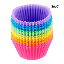 Load image into Gallery viewer, 12 Pcs/Set Silicone Cake Mold Round Shape Muffin Cupcake Baking Molds Bakeware Maker DIY Cake Decor Tools
