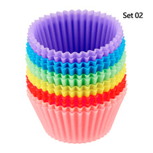 Load image into Gallery viewer, 12 Pcs/Set Silicone Cake Mold Round Shape Muffin Cupcake Baking Molds Bakeware Maker DIY Cake Decor Tools
