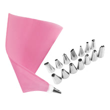 Load image into Gallery viewer, 16/26Pcs Silicone Pastry Bag Tips Kitchen DIY Cake Icing Piping Cream Decorate Tool Reusable Pastry Bag+Stainless Nozzle
