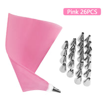 Load image into Gallery viewer, 16/26Pcs Silicone Pastry Bag Tips Kitchen DIY Cake Icing Piping Cream Decorate Tool Reusable Pastry Bag+Stainless Nozzle
