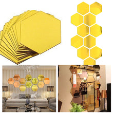 Load image into Gallery viewer, 12Pcs 3D Mirror Wall Sticker DIY Diamonds Triangles Acrylic Wall Stickers for Kids Room Living Room Home Decor
