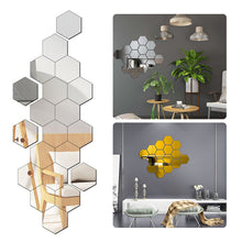 Load image into Gallery viewer, 12Pcs 3D Mirror Wall Sticker DIY Diamonds Triangles Acrylic Wall Stickers for Kids Room Living Room Home Decor

