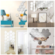 Load image into Gallery viewer, 12Pcs 3D Mirror Wall Sticker DIY Diamonds Triangles Acrylic Wall Stickers for Kids Room Living Room Home Decor
