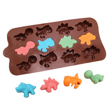Load image into Gallery viewer, 12Cells Dinosaur Silicone Mold DIY Chocolate Cake Mold Baking Tray Dessert Pastry Cake Decorating Tools Ice Cube Mould
