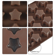 Load image into Gallery viewer, Star/Heart Silicone Mold DIY Chocolate Cake Mold Cupcake Baking Tray Dessert Pastry Cake Decorating Tools

