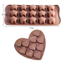 Load image into Gallery viewer, Star/Heart Silicone Mold DIY Chocolate Cake Mold Cupcake Baking Tray Dessert Pastry Cake Decorating Tools
