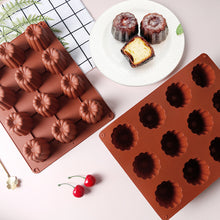 Load image into Gallery viewer, 12Cells/15Cells Silicone Mold Cannelés Bordelais Fluted Cake Mold Muffin Cupcake Baking Tray Dessert Pastry Cake Decorating Tools
