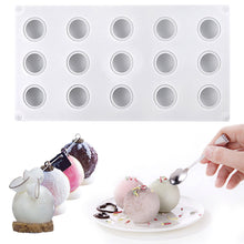 Load image into Gallery viewer, 15Cells Round Ball Silicone Cake Mold Cherry Goose Liver Mold Dessert Sugarcraft Chocolate Moulds Cupcake Baking Mold Bakeware Ice Cube Mold
