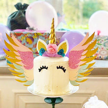Load image into Gallery viewer, Unicorn Horn Birthday Cake Topper Happy Birthday Cake Decoration Ornament Kids Girls Cake Sequin Accessories Party Decoration Supplies
