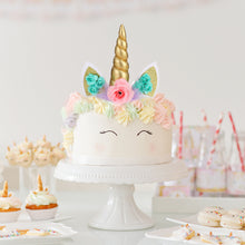 Load image into Gallery viewer, Unicorn Horn Birthday Cake Topper Happy Birthday Cake Decoration Ornament Kids Girls Cake Sequin Accessories Party Decoration Supplies
