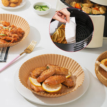 Load image into Gallery viewer, 50pcs 16cm Air Fryer Disposable Baking Papers 3-6L Air Fryer Liners Non-Stick Steamer Round Oil Paper Liners Kitchen Accessories
