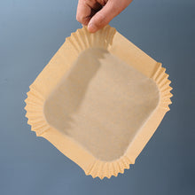 Load image into Gallery viewer, 50pcs Square Air Fryer Disposable Baking Papers 6-8L Air Fryer Liners Non-Stick Steamer Round Oil Paper Liners Kitchen Accessories
