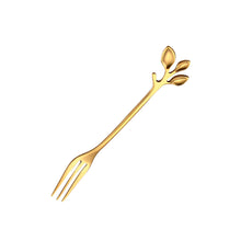 Load image into Gallery viewer, Stainless Steel Coffee Tea Spoon Dessert Cake Fork Leave Mixing Spoon Fruit Fork Wedding Party Home Kitchen Spoons
