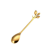 Load image into Gallery viewer, Stainless Steel Coffee Tea Spoon Dessert Cake Fork Leave Mixing Spoon Fruit Fork Wedding Party Home Kitchen Spoons
