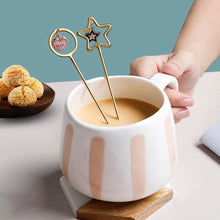 Load image into Gallery viewer, 304 Stainless Steel Coffee Tea Spoon Dessert Cake Fork Korean Style Heart Star Pendant Coffee Milk Mixing Spoon Fruit Fork Tableware
