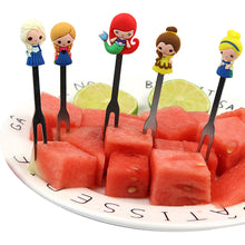 Load image into Gallery viewer, 6pcs/set Mini Stainless Steel Princess Fruit Fork Kids Girls Cute Cartoon Princess Dessert Forks Children Lunch Dessert Fruit Decoration Forks
