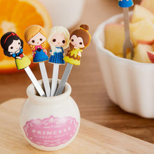 Load image into Gallery viewer, 6pcs/set Mini Stainless Steel Princess Fruit Fork Kids Girls Cute Cartoon Princess Dessert Forks Children Lunch Dessert Fruit Decoration Forks
