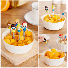 Load image into Gallery viewer, 6pcs/set Mini Stainless Steel Princess Fruit Fork Kids Girls Cute Cartoon Princess Dessert Forks Children Lunch Dessert Fruit Decoration Forks

